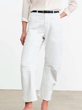 Nili Lotan Shon Barrel Leg Cotton & Linen Twill Pants